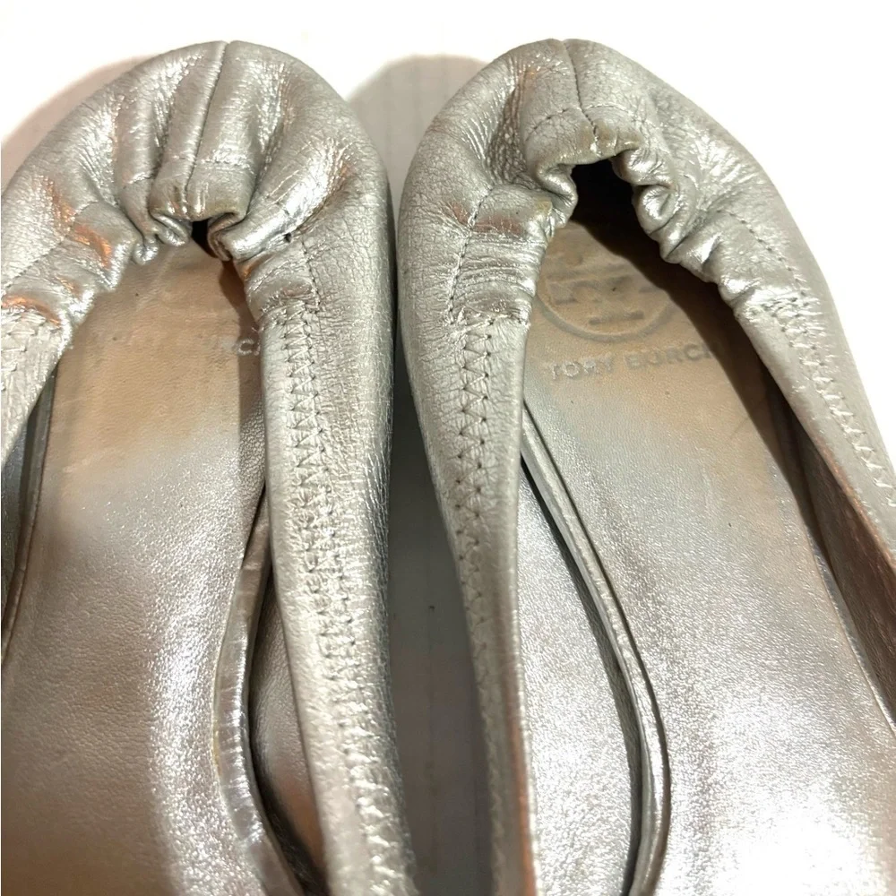 Tory Burch Metallic Silver  ballet flats round toe